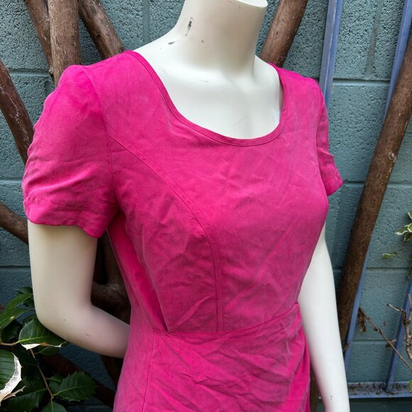 100% Silk Pink Wrap Dress - Picture 5 of 7